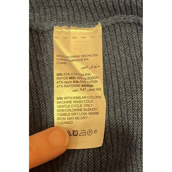 Chicos Womens 1 Size US Medium Blue Open Cardigan Roll Tap Sleeve Beach Career - Picture 9 of 9